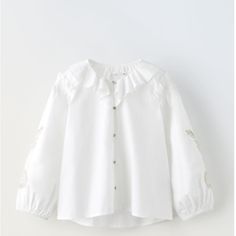 Brand New With Tags. Never Worn. Cotton. Perfection Cute White Tops For Fall, Cute White Shirt For Fall, Cute White Fall Shirt, White Long Sleeve Cotton Blouse, Cute Zara Cotton Shirt, Cute Zara Long Sleeve Blouse, Cute Long Sleeve Zara Blouse, Zara White Long Sleeve Blouse, Zara White Cotton Shirt