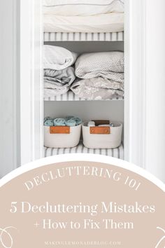 a closet filled with clothes and other items that are labeled decluttering 101