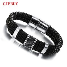 SP0020 Handmade Genuine Leather Weaved Double Layer Man Bracelets Casual/Sporty Bicycle Motorcycle Delicate Cool Men Jewelry, PH891 High Quality Handmade Double Layer Leather Man Bracelets Meterial:  Genuine Leather Color: black Quantity: 1 Piece Measurement:   as the picture showed Bracelets Men, The Bangles, Men's Bracelets, Leather Wristbands, Snap Bracelets, Classic Bracelets, Wristband Bracelet, Braided Leather Bracelet