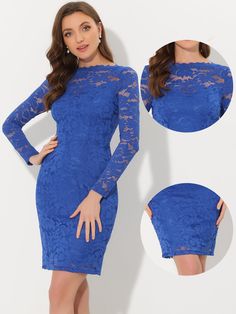 Shop Allegra K for lace boat neck long sleeve cocktail bodycon pencil dress you are looking for, get more women's dresses for yourelf. Order now! Free Returns! Boat Neck Long Sleeve, Dress Royal Blue, Dress Royal, Dresses Royal, Ruched Midi Dress, Royal Blue Dresses, Lace Midi Dress, Pencil Dress, Women Lace