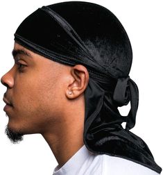 PRICES MAY VARY. 🌊 THE WAVER'S DREAM - Whether you are an elite waver or just getting started, the Veeta velvet durag will take your waves to the next level. The super long ties and stretchy material provides a snug fit for excellent compression during the wolfing stage or to deepen your existing wave patterns. ⭐ HIGH QUALITY CONSTRUCTION - The Veeta du rag is made with a durable soft velvet material on the outside and a silky polyester liner on the inside. This combination of craftsmanship pro Velvet Durag, Do Rag, Hair Bonnet, Shower Caps, Pirate Hats, Wigs Hair Extensions, Womens Clothing Sizes, Wide Straps, Soft Velvet