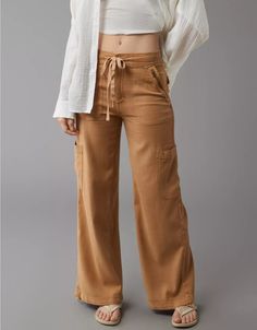 AE Dreamy Drape Linen-Blend Baggy Wide-Leg Cargo Pant Clothes Hacks, Cargo Pant, Clothing Hacks, Cargo Pants, Linen Blend, Rome, Women's Jeans, American Eagle Outfitters, American Eagle