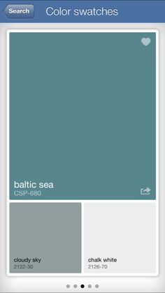 the color swatches on an iphone screen are blue, gray and green with white accents