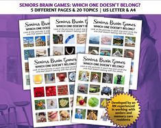 the front and back cover of seniors brain games which do not belong to children or adults