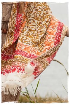 Paisley Jardin Notre Dame Shawl — Seasons by The Kashmir Company Luxury Elegant Shawl With Traditional Patterns