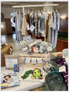 an assortment of baby items on display in a store