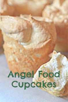 an angel food cupcakes is shown with the words angel food cupcakes