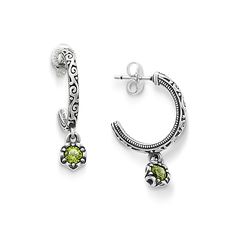 Celebrate your birthday, or the birthday of someone you cherish, with these sterling silver hoop earrings inspired by our Cherished Birthstone Rings. Wear them with other designs in the Cherished Birthstone Collection or on their own for a sweet, sparklin Fine Jewelry Sterling Silver Hoop Earrings With Gemstone, Sterling Silver Hoop Earrings With Gemstones, Green Small Hoop Sterling Silver Jewelry, Green Sterling Silver Small Hoop Jewelry, Small Hoop Birthstone Earrings For Anniversary, Fine Jewelry Green Sterling Silver Hoop Earrings, Green Sterling Silver Small Hoop Earrings, Anniversary Small Hoop Earrings With Birthstone, Silver Dangle Hoop Earrings With Birthstone