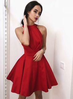 Gaun Koktail, Burgundy Homecoming Dress, Short Satin, Satin Homecoming Dress, Homecoming Party, Red Homecoming Dresses, Short Homecoming Dress, Short Prom Dress, Dresses Elegant