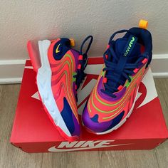 Air Max 270 React Eng 'Raspberry Ripple'. Brand New Original Box. Youth 6 (Same As Women's 8) Colorful Nike Sporty Sneakers, Multicolor Air Max Running Shoes For Training, Multicolor Air Max Cushioned Running Shoes For Training, Nike Multicolor Running Shoes For Training, Multicolor Nike Running Shoes For Training, Multicolor Running Shoes With Air Max Cushioning For Training, Multicolor Training Sneakers With Air Cushioning, Multicolor Sneakers With Air Cushioning For Training, Vibrant Sports Sneakers With Round Toe