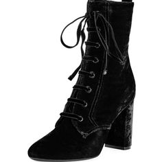 Saint Laurent Loulou Velvet Lace-Up Boot Size 8.5 Msrp: $995 Saint Laurent Velvet Boot. 3.8" Covered Block Heel With Logo Stud. Round Toe. Lace-Up Vamp. Pull-Tab At Backstay. Smooth Outsole. Made In Italy. Black Velvet Shoes, Demonia Boots, Leather Over The Knee Boots, Witch Boots, Velvet Ankle Boots, Velvet Boots, Lace Heels, Black Leather Skirts, Velvet Lace