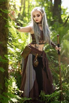 Larp Costume Female, Druid Costume, Ren Faire Costume, Elf Cosplay, Warrior Costume, Photo Sets