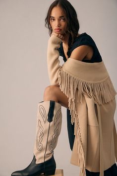 Fringe Boots Outfit, Western Boot Outfit, Tall Western Boots, Wardrobe List, Western Boots Outfit, Tall Western Boot, Pinterest Predicts, Cowboy Chic, Winter Boots Outfits