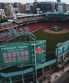 an aerial view of the boston red sox'fenway park baseball stadium, home of the boston red sox