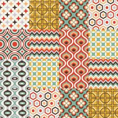 an abstract pattern with different colors and shapes