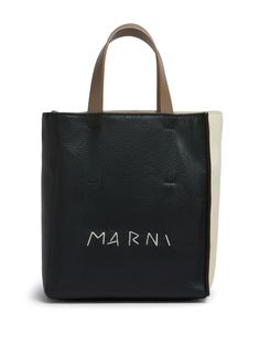 black/white calf leather cotton blend leather top handles embroidered logo to the front detachable shoulder strap open top main compartment zipper-fastening internal pocket Color Block Tote Bag, Color Block Tote, Tote Bag Black, Chanel 2, City Dress, Iconic Bags, Demi Fine Jewelry, Summer Beach Wear, Fine Earrings