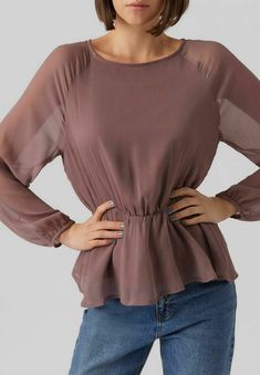 Vero Moda Blouse - rose taupe Rose Taupe, Something Wild, Minsk, Keep It Simple, Light Jacket, Boat Neck, Peplum Top, That Look