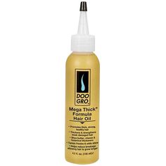 DOO GRO Mega Thick Formula Hair Oil helps thicken and strengthen weak, damaged hair. Its special blend of meadowfoam seed oil, vitamins, herbs, shea butter and botanical thickeners provides needed conditioning for strong, healthy, shiny hair. Moisturizes dry scalp on thinning edges and temple areas. DOO GRO Mega Thick Formula Hair Oil Promotes thick, strong, healthy hair Thickens and strengthens weak damaged hair Shea butter, vitamin and botanical thickeners Tames frizzies and adds shine Helps r Thick Hair Oil, Wild Growth Hair Oil, Hair Salon Supplies, Thinning Edges, Salon Tips, Wild Growth, Natural Hair Moisturizer, Hair Moisturizer, Healthy Shiny Hair