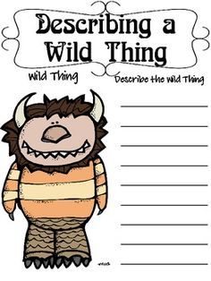 an animal themed writing paper with the words describing a wild thing