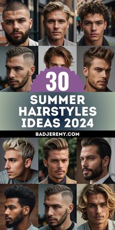 Unleash your best look this summer with our list of 30 top hairstyles for men. 2024 is all about bold choices and personal expression. Whether you have short hair or long, a beard or a clean shave, discover styles that will flatter your features and showcase your unique style. Our detailed guide includes maintenance tips to keep your hair looking great in the summer heat. Men’s Haircuts 2024 Short, Mens Trending Hairstyles 2024, Men Summer Hairstyles, 2024 Male Haircuts, New Hairstyle For Men 2024, Men’s 2024 Hairstyles Short, Hair Cuts For Men 2024, 2024 Men Haircut Trends, Men S Haircut 2024