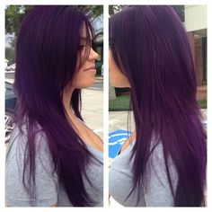 Medium Purple Hair, Hair Colour Purple Dark, Violet Black Hair Color, Dark Purple Hair Almost Black, Violet Soft Black Hair, Raven Hair Color Purple, Bright Purple Hair, Dyed Hair Purple