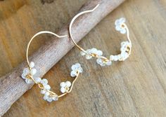 Moonstone Flower Vine Hoop Earrings Gold Filled Nature-inspired White Jewelry For Wedding, Nature-inspired White Jewelry For Weddings, Nature-inspired White Wedding Jewelry, Delicate Handmade Hoop Earrings For Wedding, Moonstone Dangle Earrings For Wedding, Nature-inspired Dangle Earrings For Weddings, Moonstone Dangle Wedding Jewelry, Wedding Moonstone Dangle Jewelry, Moonstone Dangle Jewelry For Weddings