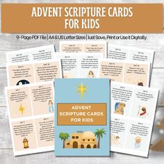 the bible's story cards for kids with pictures of jesus, mary and joseph