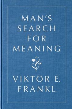 a blue book with the title man's search for meaning