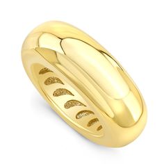 Alexandra Jules is excited to introduce their take on the classic dome-style ring. Updated and redefined for the new millennium, the Lassell Ring is a substantial ring; handmade of 18 karat gold. This elegantly styled ring makes a statement on its own. Perfect to wear as your everyday signature piece. Available in yellow, white, and pink gold. Solid Gold Bangle, High Fashion Jewelry, Summer Earring, Modern Ring, Domed Ring, Timeless Jewelry, Fine Jewelry Designers, Bracelet Collection, Enamel Jewelry