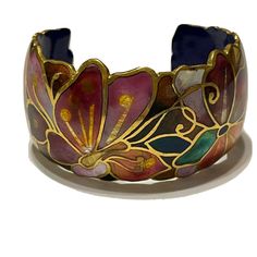 Vintage Wide Enamel Cloisonn Butterfly Floral Champleve Bracelet By David Kuo. Smoke Free Home . B3 Multicolor Cuff Bracelet For Formal Occasions, Formal Multicolor Cuff Bracelet, Jewelry Vintage, Womens Jewelry Bracelets, Vintage Jewelry, Women Jewelry, Bracelet, Floral, Women Shopping