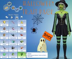 an animated halloween costume with lots of items