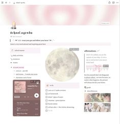 an image of a website page with the moon on it