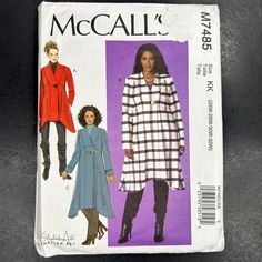 a woman's coat and jacket sewing pattern