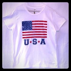 *5/$20* Means Add This Item Along With 4 Other Items That Have *5/$20* And Get Those 5 Items For Only $20!! Usa Large Shirt. See Pictures For Details. Red, White And Blue. C Casual White Tops With American Flag Print, Short Sleeve Shirt With American Flag Print For Spring, Trendy White Tops For 4th Of July, Spring Short Sleeve Shirt With American Flag Print, Casual White Flag Print Top, Red Short Sleeve Tops Made In Usa, White Tops With American Flag For Independence Day, Spring Shirt With Flag Print And Short Sleeves, White American Flag Tops For Independence Day