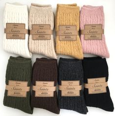 Cozy Wool Socks One size fits most(UK3-7) Material -Wool -Nylon -Polyester -Polyurethane *These socks are sold individually,  not in multi-pack. Womens Wool Socks, Cosy Socks, Dark Academia Clothing, Socks Gift, Cozy Socks, Winter Socks, Women's Socks, Wool Socks, Vintage Casual