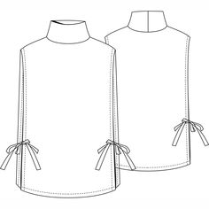 the front and back views of a women's blouse