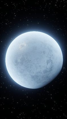 an artist's rendering of a planet in space with stars around it and the moon visible