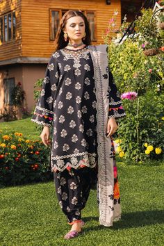 Brand: CharizmaCollection: Aniq by Charizma Embroidered Staple with Shawl CollectionFabric: Staple Linen PRODUCT DETAILS: Printed Staple Front +Back+Sleeves 3MTR Embroidered Front +Back Daman Patti 1.5MTR Embroidered Front Neckline 1PCS Embroidered Sleeves Patti 2MTR Printed Staple Trouser 2.5MTR Embroidered Shawl Pallu Patti 2.25MTR Embroidered Printed Staple Shawl 2.5MTR DISCLAIMER:* Lining, Laces, and Tassels are not included in unstitched variants.* Embellishment items in stitched outfits are subject to market availability.* Product color may vary due to photographic lighting or your device settings. CARE INSTRUCTIONS: Extra Fabric Has Been Used For Shoot Original Color May Vary Slightly From The Picture Dry Clean Recommended Iron The Clothes At Moderate Temperature Do Not Use Bleach, Semi-stitched Embroidered Lawn Suit, Unstitched Cambric Sets With Intricate Embroidery, Festive Cambric Palazzo Set With Intricate Embroidery, Eid Cambric Sets With Intricate Embroidery, Designer Cambric Palazzo Set With Intricate Embroidery, Multicolor Embroidered Palazzo Set For Eid, Unstitched Embroidered Cambric Fabric For Eid, Designer Cambric Fabric With Embroidery For Eid, Designer Cambric Set With Intricate Embroidery