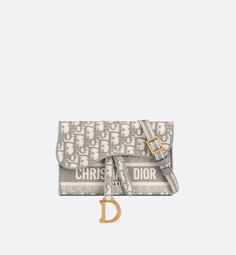 Saddle Slim Pouch Gray Dior Oblique Embroidery | DIOR Embroidery Products, Micro Bags, Christian Dior Fashion, Embroidery Bags, Christian Dior Couture, Stirrups