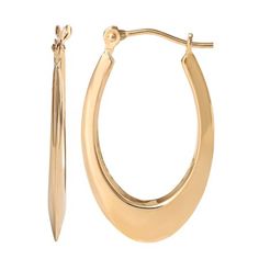 Brilliance Fine Jewelry Womens Hoop Earrings Exquisitely crafted from 14K Yellow Gold Secures with a lever back closure Size: one size.  Gender: female.  Age Group: adult. 14k Gold Oval Hoop Earrings Timeless Style, Timeless 14k Gold Oval Hoop Earrings, Oval 14k Gold Hoop Earrings Timeless Style, Timeless Oval 14k Gold Hoop Earrings, Elegant Yellow Gold Hoop Earrings Tarnish Resistant, Elegant Oval Hoop Earrings With Shiny Finish, Elegant Yellow Gold Tarnish Resistant Hoop Earrings, Elegant Yellow Gold Tarnish-resistant Hoop Earrings, Elegant Small Diamond Cut Hoop Earrings