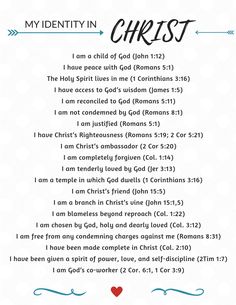 the poem for my identity in christ