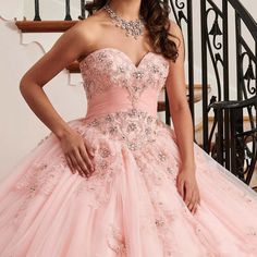 Pink Strapless Lace Applique Beads Ball Gown Quinceanera Dress Quinceanera Collection, Mary's Bridal, Quinceanera Dresses Pink, Drape Gowns, Quinceanera Party, Quinceanera Dress, Tulle Ball Gown, Dresses Style, Sweet 16 Dresses