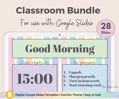 the classroom bundle for use with google slideshows is shown in this screenshot