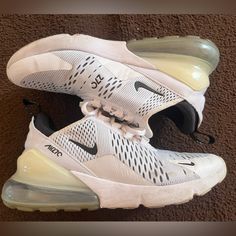 Nike Air Max 270s Women’s Size 9 Great Condition Do Not Have Box Nike 270s White, Shoes Nike Air, Shoes Nike, Nike Black, Black Nikes, Air Max, Nike Air Max, Nike Shoes, Nike Women