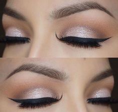 Makeup Tips For Brown Eyes, Bridal Eye Makeup, Sparkly Eyes, Best Makeup Tips, Silver Eye, Braut Make-up, Perfect Eyes, Eyeliner Tutorial, Eye Makeup Tips