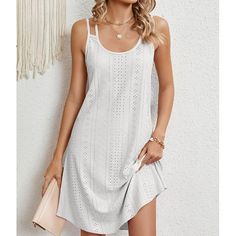 Season:Summer; Fabric:Lace; Sleeve Length:Short Sleeve; Look After Me:Machine wash; Gender:Women's; Style:Casual,Streetwear,A Line; Elasticity:Inelastic; Occasion:Date,Vacation,Street,Holiday; Fit Type:Loose Fit; Dresses Type:Casual Dress,Summer Dress,White Dress,Lace Dress,Plain Dress; Design:Lace,Patchwork,Eyelet; Neckline:V Neck; Listing Date:04/16/2024; Dress Length Type:Midi Dress; Print Type:non-printing Non-stretch Summer Mini Dress For Vacation, Summer Shift Mini Dress In Solid Color, Casual Hollow Out Mini Dress For Vacation, Cotton Mini Dress For Beach In Solid Color, Casual Gray Summer Dress, Beach Shift Mini Dress In Solid Color, Casual Hollow Out Mini Dress For Summer, Summer Cotton Mini Dress In Gray, Summer Gray Cotton Mini Dress