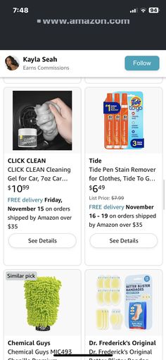 the grocery list for amazon's products is shown in this screenshoter image