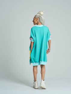 Oversized Multicolor Sweatshirt For Loungewear, Trendy Multicolor Oversized Sweatshirt, Playful Spring Loungewear Sweatshirt, Playful Spring Sweatshirt For Loungewear, Spring Color Block Sweater For Loungewear, Oversized Color Block Sweatshirt For Spring, Playful Multicolor Spring Sweatshirt, Playful Oversized Crew Neck Sweatshirt, Oversized Playful Crew Neck Sweatshirt