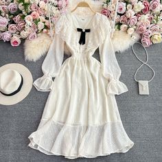 Cute long sleeve lace dress fashion dressFabric: tulle, laceColor: champagneSize(cm): S, M, LS length 114 bust 92 waist 62-90M length 115 bust 96 waist 66-94L length 116 bust 100 waist 70-98 Beige Long Sleeve Vintage Dress Cottagecore Style, Long Sleeve Cottagecore Dress With Lace Trim, Cottagecore Victorian Dress With Lace Trim And Long Sleeves, Beige Long Sleeve Vintage Dress With Lace Trim, Pink Vintage Long Sleeve Dress With Lace Trim, Manga Reference, Sleeve Lace Dress, French Dress, Cotton Linen Dresses