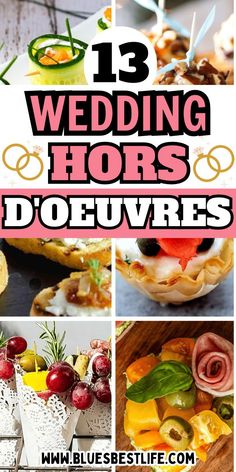 A collection of wedding appetizers ideas and finger foods on a budget.